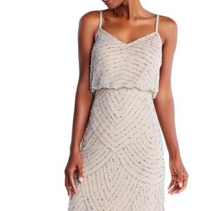 Adrianna Papell Art Deco Blouson Beaded Gown